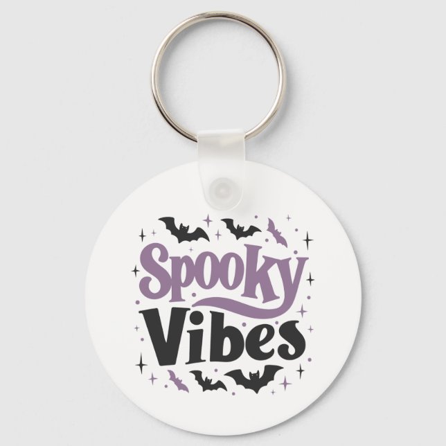 Spooky Vibes Chaveiro - Kawaii Halloween (Frente)