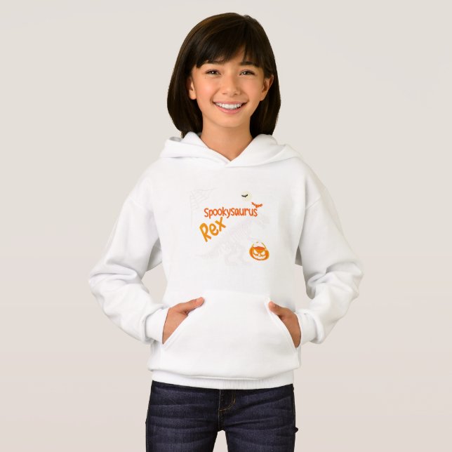 Spookysaurus Rex Halloween Hoodie | T-Rex Bonito (Frente Completa)