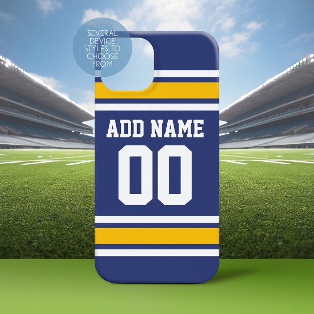 Sports Team Jersey com nome e número personalizado (Personalized Phone Case with a Football Jersey Stripe Design)