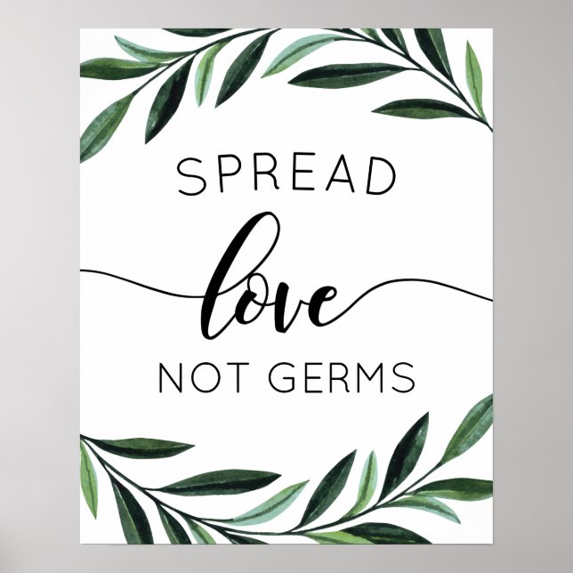 Spread Love Not Germs Watercolor Poster (Frente)