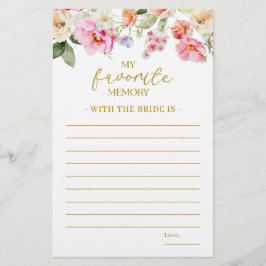 Spring Colorful Floral Bridal Shower Memory Game