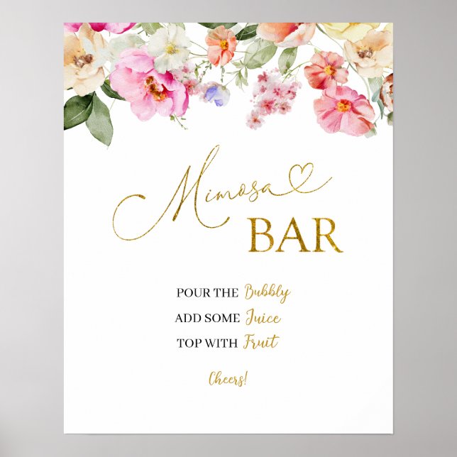 Spring Colorful Floral Mimosa Poster (Frente)