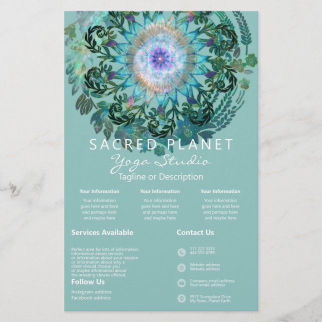 Spring Dreams Mandala Teal Intro | Services Flyer (Frente)