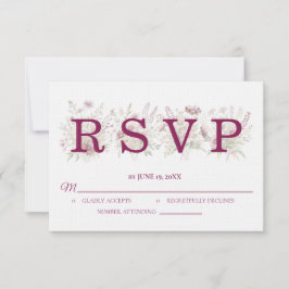 Spring Floral Wine Wedding RSVP card