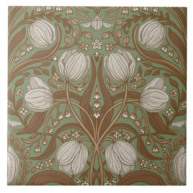 Spring Garden flowers on sage (Frente)