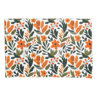 Spring Orange Flowers Chic Elegant Floral Pattern