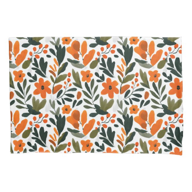 Spring Orange Flowers Chic Elegant Floral Pattern (Frente)