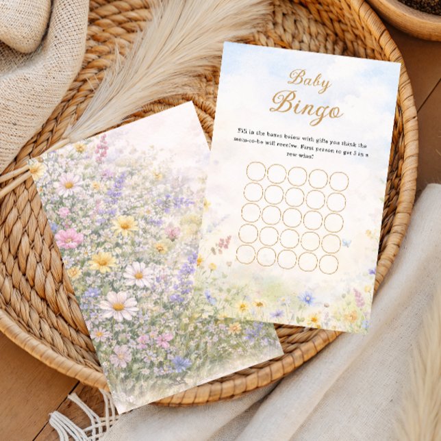 Spring Wildflower Baby Bingo Game Card (Criador carregado)