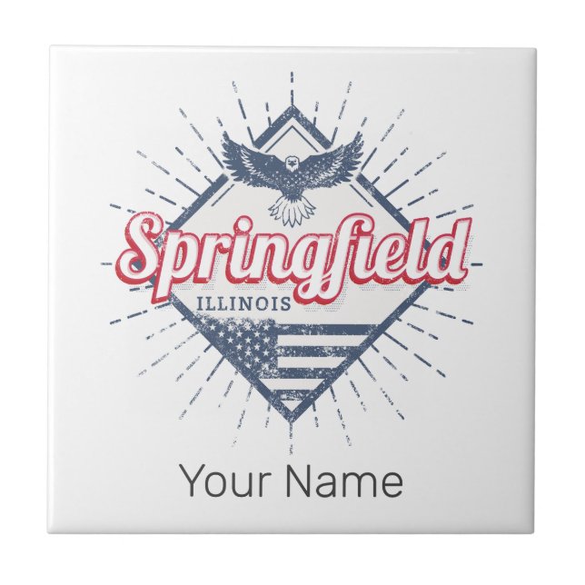 Springfield City Illinois Estados Unidos Retro EUA (Frente)