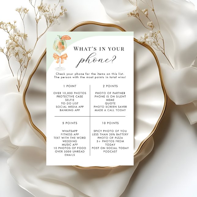 Spritz What's In Your Phone Bridal Shower Game (Criador carregado)