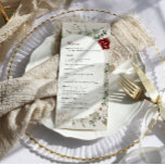 Spruce & Lace | Menu Winter Floral Wedding<br><div class="desc">Elevem a sua recepção de casamento no inverno com o nosso belamente trabalhado Menu de Casamento Floral Spruce & Lace Winter. Apresentando uma elegante mistura de rosas vermelhas profundas, delicadas florais brancas, e verde-luxuoso, este design de cardápio evoca o encanto acolhedor de uma celebração de inverno sem nenhuma referência à...</div>
