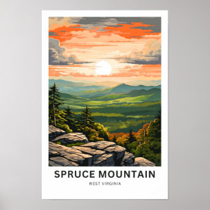 Spruce Mountain West virgínia Viagem Impressão