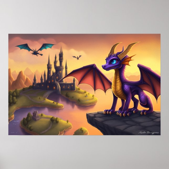 Spyro, o poster da fantasia do Little Dragon (Frente)