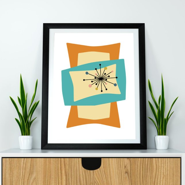 Squeeze Rectangles Mid Century Modern Retro Poster (Criador carregado)
