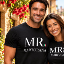 SR. Camisa Coração Bandeira Italiana Sobrenome Per