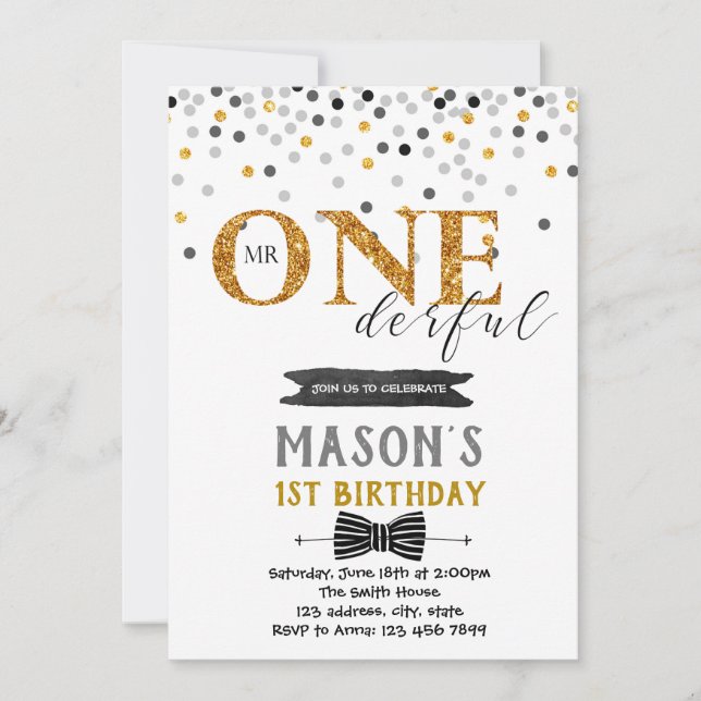 Sr. convite de aniversário maravilhoso (Frente)