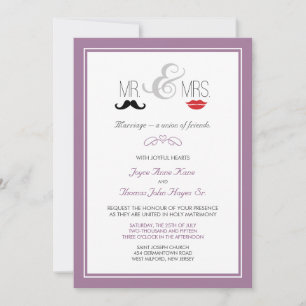 Sr. & Convite de Sra. Mustache & Lipstick (persona