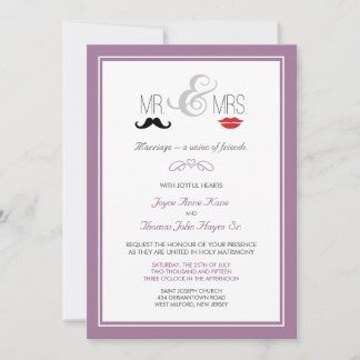 Sr. & Convite de Sra. Mustache & Lipstick (persona