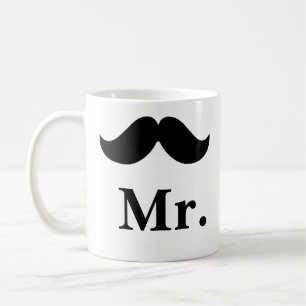Sr. customizável do bigode do preto da caneca
