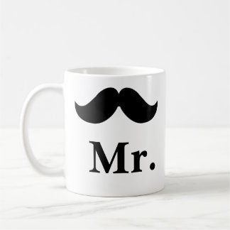 Sr. customizável do bigode do preto da caneca