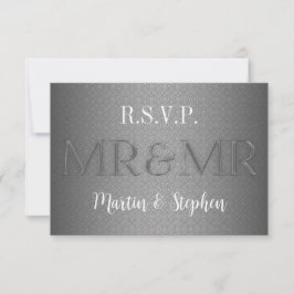 Sr. e Sr. Gay Wedding RSVP em Prata