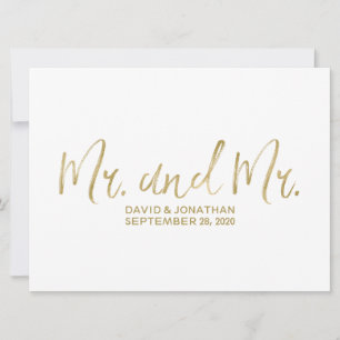 Sr. e Sr. Sinal de casamento GAY NA MODA DOURADO