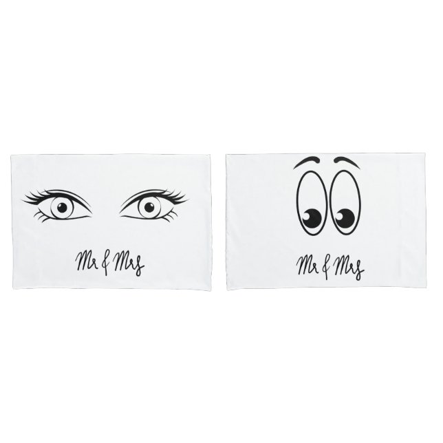 Sr. e Sra. Eye Pillowcases (Frente - conjunto)
