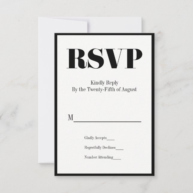 Sr. e Sra. Modern Bold Wedding RSVP Card (Frente)