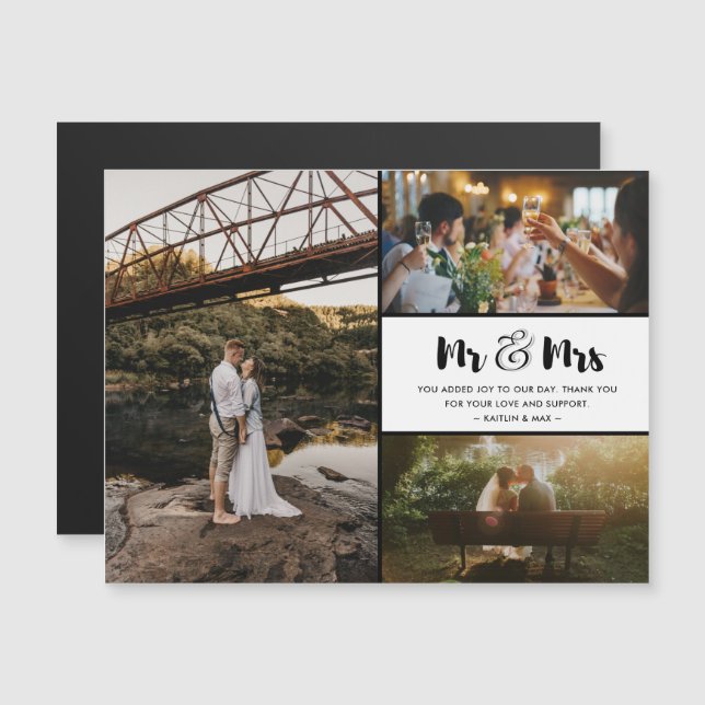Sr. e Sra. Obrigado Foto Collage Wedding (Frente/Verso)