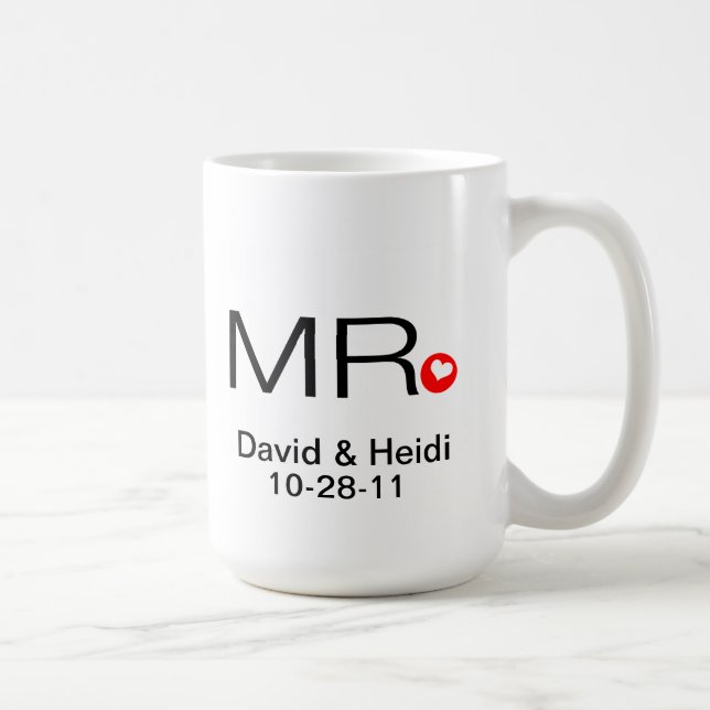 Sr. e Sra. personalizados Casamento Caneca (Direita)