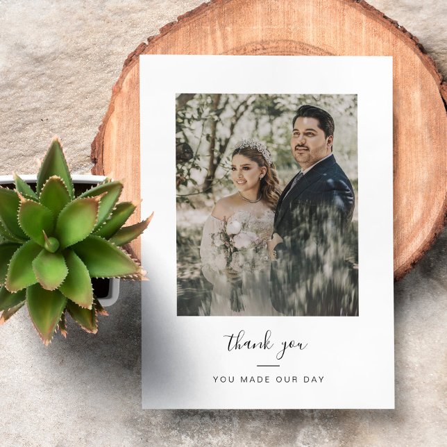 Sr. e Sra. Photo Wedding Obrigado Cartão Foil (thank you invitation, wedding card photo, wedding photo, photo collage, personalized photo)