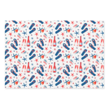 Sr. e Sra. Red Blue Champagne Chinelos Beach