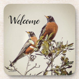 "Sr. e Sra. Robin" porta copos de plástico Duro