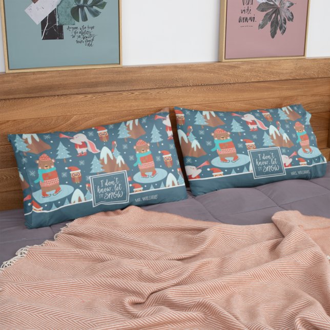 Sr. e Sra. Sobrenome Deixe-o nevar azul de inverno (Criador carregado)