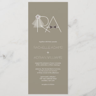 Sr. e Sra. Véu & convite de casamento do monograma