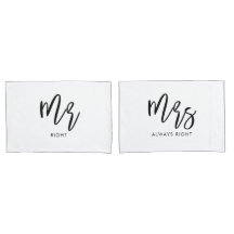 Sr. e Sra. Wifey e Casal Hubby Pillowcases