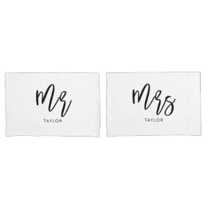 Sr. e Sra. Wifey e Casal Hubby Pillowcases