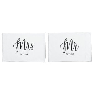 Sr. e Sra. Wifey e Casal Hubby Pillowcases