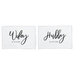 Sr. e Sra. Wifey e Casal Hubby Pillowcases