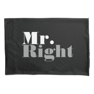 Sr. engraçado direito e Sra. fronha de almofada