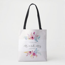 Sr. Floral Elegante & Sra. Wedding| Saco de Tote