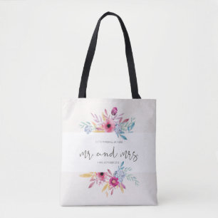 Sr. Floral Elegante & Sra. Wedding Saco de Tote