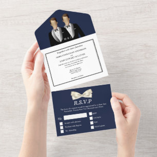 Sr. Gay casal azul de foto de casamento masculin