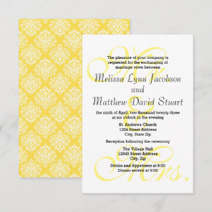 Sr. & Mrs. Yellow - 3x5 Convite para Casamento e R