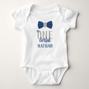 Sr. ONEMaravilhoso Camisa de Aniversário em Azul e