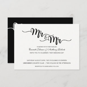 Sr. & Sr. Script Convites para Casamento Moderno