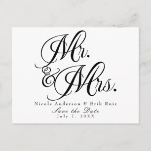 Sr. & Sra. Black White Salve o Convite de Data