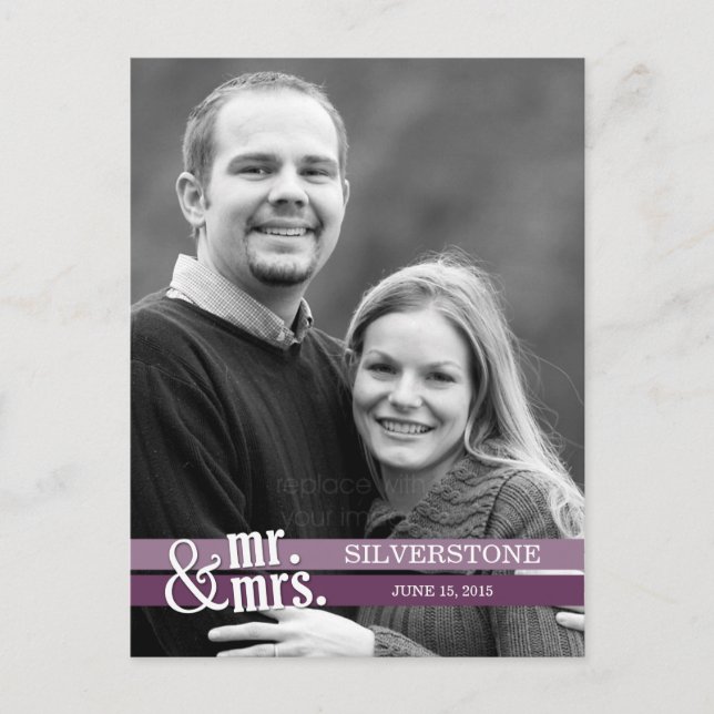 Sr. & Sra. Cartões de agradecimentos de Casamento  (Frente)