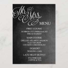 Sr. & Sra. clássicos Casamento Menu Quadro