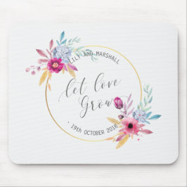 Sr. & Sra. florais elegantes Casamento | Mousepad